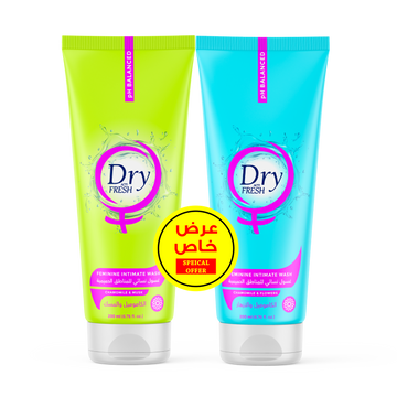 Special Offer 2 Packs of Dry Fresh Gel Intimate Wash - Chamomile, Musk & Flower Pack - 200ml,